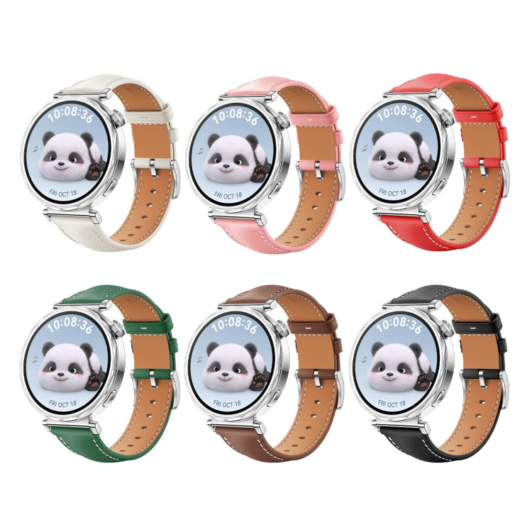 For Huawei Watch GT 5 41mm Women Silver Buckle Genuine Leather Watch Band(Brown) - free shipping - PMC TechLife - Order now!