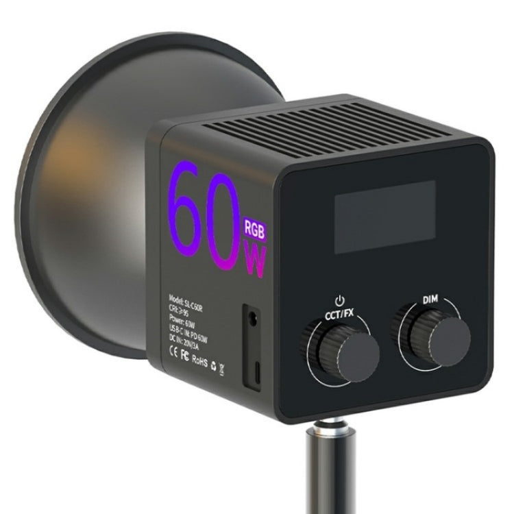 C60R 60W RGB Stage Lamp Professional Video Photography COB Fill Light With 8 Batteries, Plug:EU Plug - Selfie Light by PMC TechLife | Online Shopping South Africa | PMC TechLife | Buy Now Pay Later Mobicred