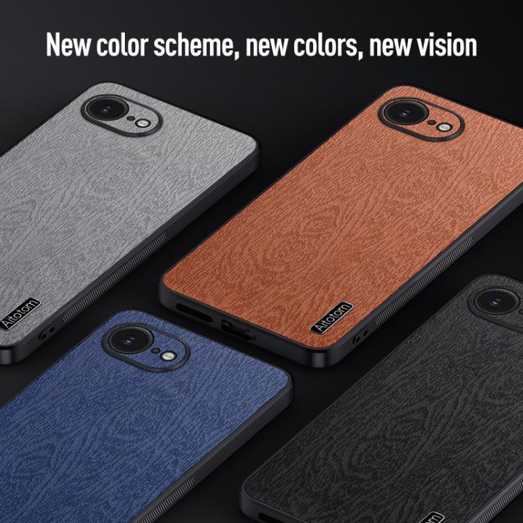 For iPhone 16e Tree Bark Leather Shockproof Phone Case(Brown) - iPhone 16e Cases by PMC TechLife | Online Shopping South Africa | PMC TechLife | Buy Now Pay Later Mobicred