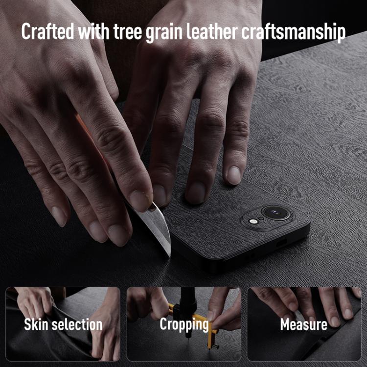 For iPhone 16e Tree Bark Leather Shockproof Phone Case(Blue) - iPhone 16e Cases by PMC TechLife | Online Shopping South Africa | PMC TechLife | Buy Now Pay Later Mobicred