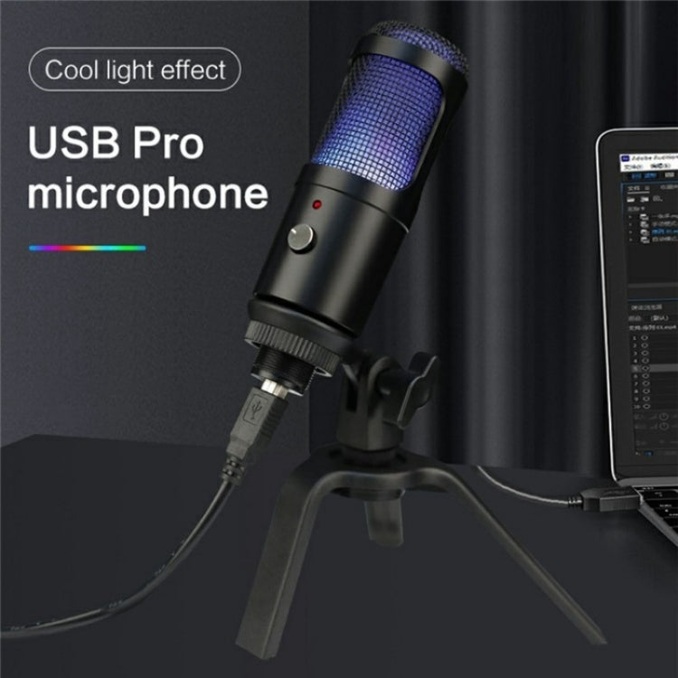 A6 USB Interface Laptop Recording Microphone with RGB Light - Microphone by PMC Jewellery | Online Shopping South Africa | PMC Jewellery | Buy Now Pay Later Mobicred