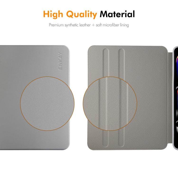 For iPad Pro 11 2024 ENKAY 360 Rotation TPU Leather Smart Tablet Case with Pen Slot(Light Blue) - free shipping - PMc TechLife - Order now!