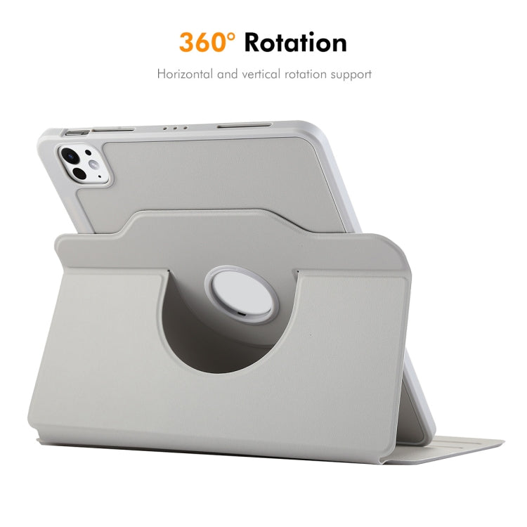 For iPad Pro 12.9 2022/ Air 13 2025 / 2024 ENKAY 360 Rotation TPU Leather Smart Tablet Case with Pen Slot(Beige) - free shipping - PMc TechLife - Order now!