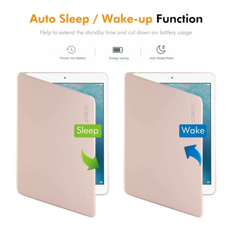 For iPad Air / Air 2 / 9.7 2017 / 2018 ENKAY 360 Rotation TPU Leather Smart Tablet Case with Pen Slot(Pink) - free shipping - PMc TechLife - Order now!