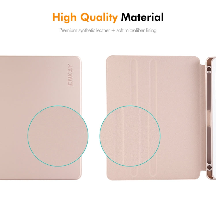For iPad Air / Air 2 / 9.7 2017 / 2018 ENKAY 360 Rotation TPU Leather Smart Tablet Case with Pen Slot(Grey) - free shipping - PMc TechLife - Order now!