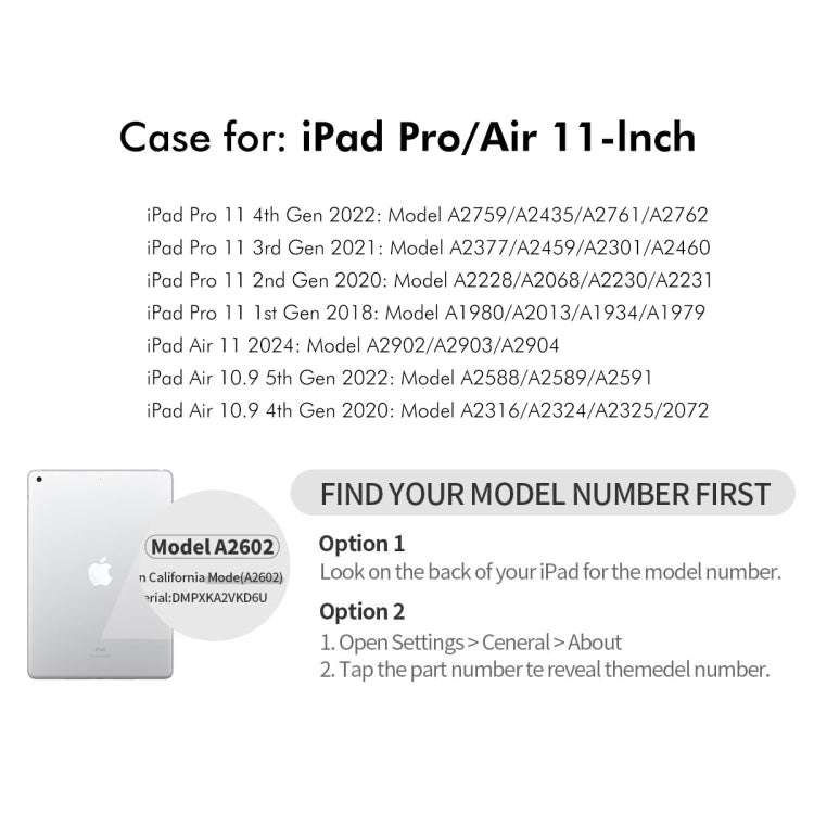 For iPad Air 11 2024 / 2025 / Air 10.9 2022 ENKAY 360 Rotation TPU Leather Smart Tablet Case with Pen Slot(Grey) - free shipping - PMc TechLife - Order now!