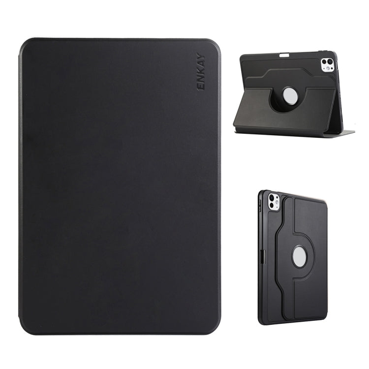 For iPad Pro 11 2022 / 2021 / 2020 ENKAY 360 Rotation TPU Leather Smart Tablet Case with Pen Slot(Black) - free shipping - PMc TechLife - Order now!