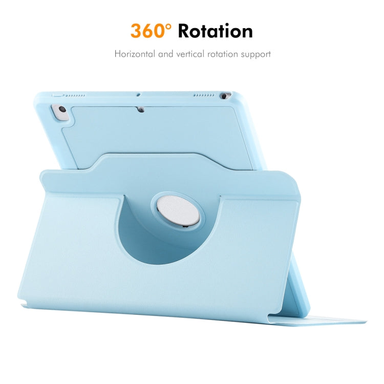 For iPad Air 10.5 / Pro 10.5 / 10.2 ENKAY 360 Rotation TPU Leather Smart Tablet Case with Pen Slot(Light Blue) - free shipping - PMc TechLife - Order now!