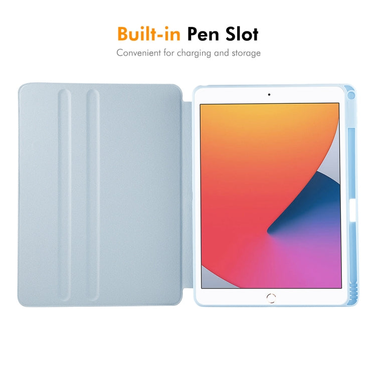 For iPad Air 10.5 / Pro 10.5 / 10.2 ENKAY 360 Rotation TPU Leather Smart Tablet Case with Pen Slot(Light Blue) - free shipping - PMc TechLife - Order now!