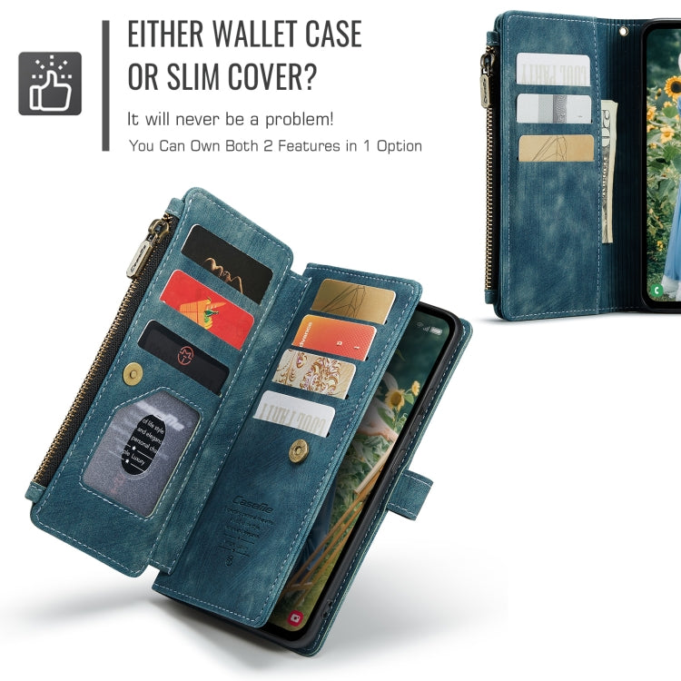 For Samsung Galaxy S24 FE 5G CaseMe C30 Card Slots Zipper Wallet Leather Phone Case(Blue) - free shipping - PMC Jewellery - Order now!