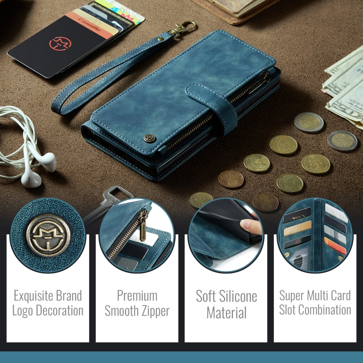 For Samsung Galaxy S24 FE 5G CaseMe C30 Card Slots Zipper Wallet Leather Phone Case(Blue) - free shipping - PMC Jewellery - Order now!