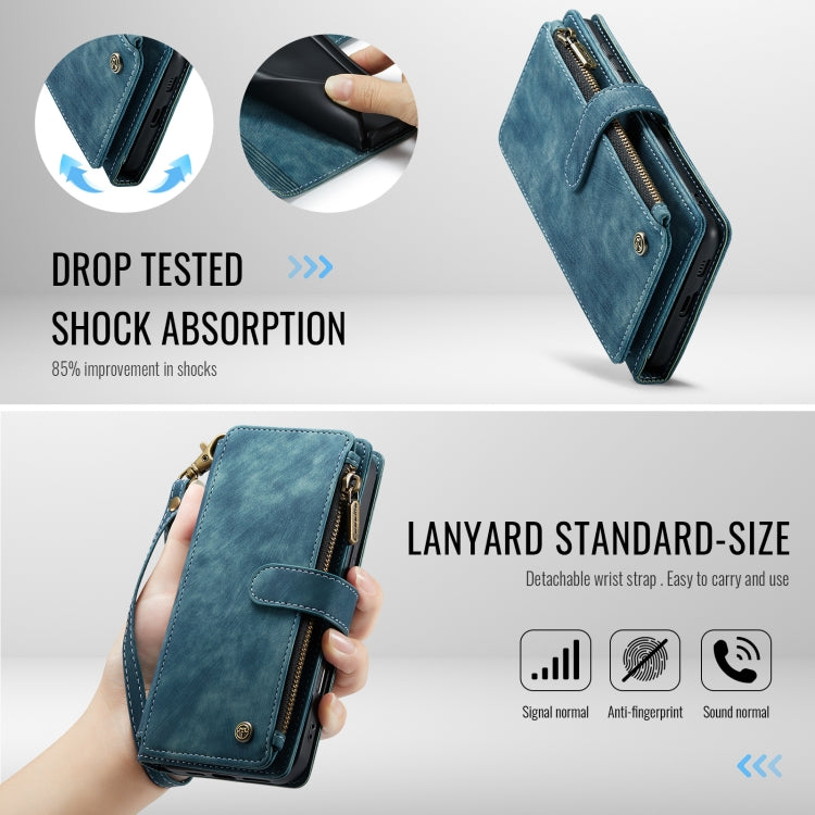 For Samsung Galaxy S24 FE 5G CaseMe C30 Card Slots Zipper Wallet Leather Phone Case(Blue) - free shipping - PMC Jewellery - Order now!