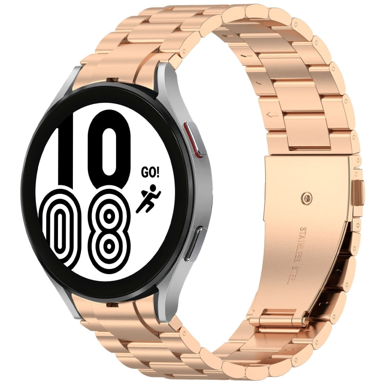 For Samsung Galaxy Watch 4 40 / 44mm Three Beads Button Quick Release Metal Watch Band(Rose Gold) - free shipping - PMC TechLife - Order now!