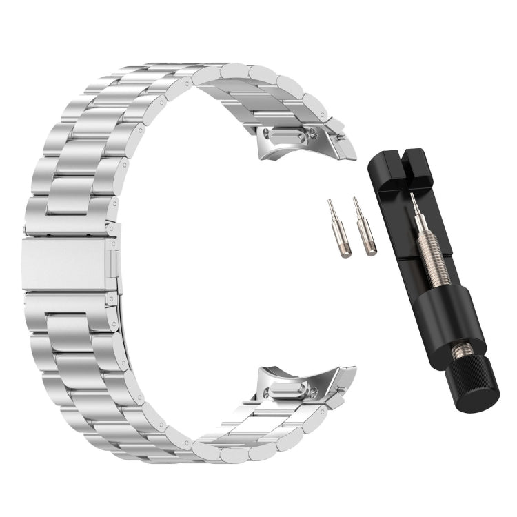 For Samsung Galaxy Watch 4 40 / 44mm Three Beads Button Quick Release Metal Watch Band(Silver) - free shipping - PMC TechLife - Order now!