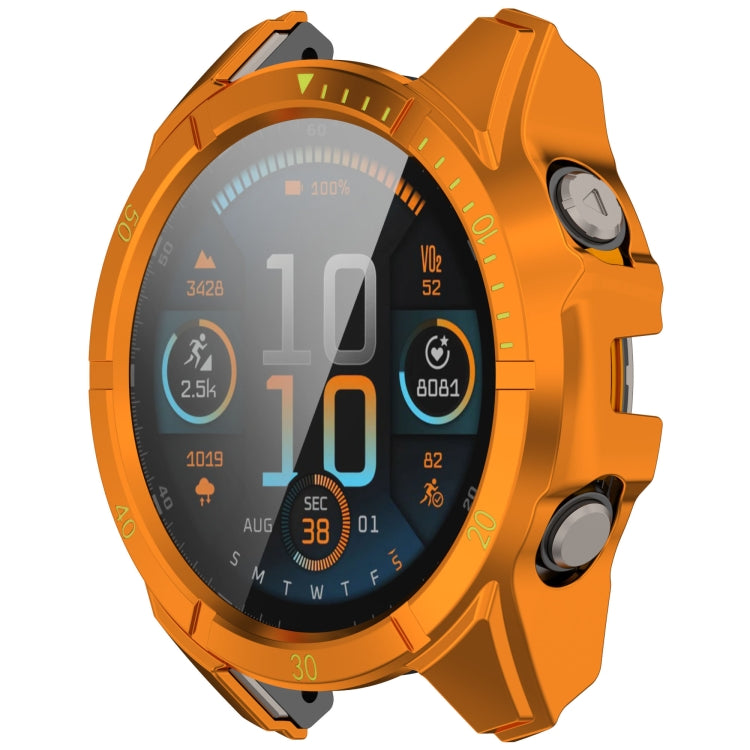 For Garmin Fenix 8 AMOLED 51mm Tempered Glass Film Integrated PC Watch Case(Orange Green) - free shipping - PMC TechLife - Order now!