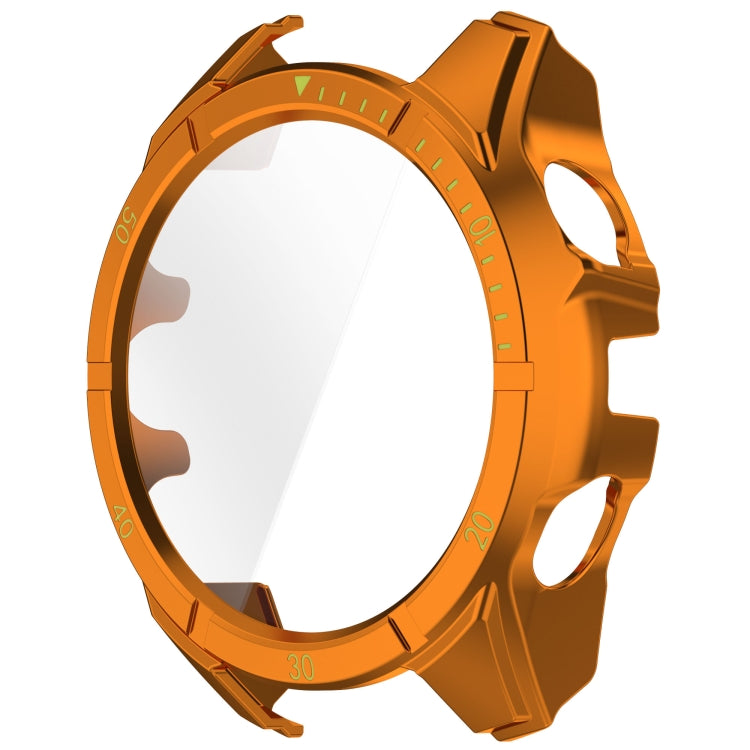 For Garmin Fenix 8 AMOLED 47mm Tempered Glass Film Integrated PC Watch Case(Orange Green) - free shipping - PMC TechLife - Order now!