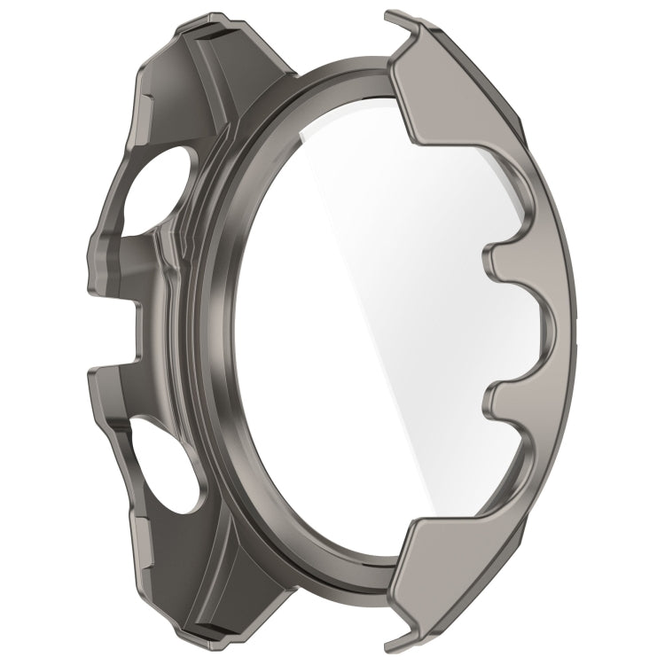 For Garmin Fenix 8 AMOLED 47mm Tempered Glass Film Integrated PC Watch Case(Titanium Blue) - free shipping - PMC TechLife - Order now!