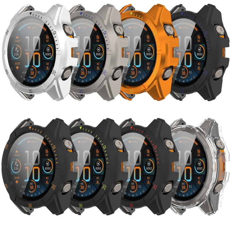 For Garmin Fenix 8 AMOLED 47mm Tempered Glass Film Integrated PC Watch Case(Transparent) - free shipping - PMC TechLife - Order now!