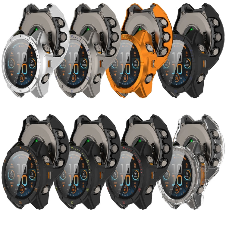 For Garmin Fenix 8 AMOLED 47mm Tempered Glass Film Integrated PC Watch Case(Transparent) - free shipping - PMC TechLife - Order now!