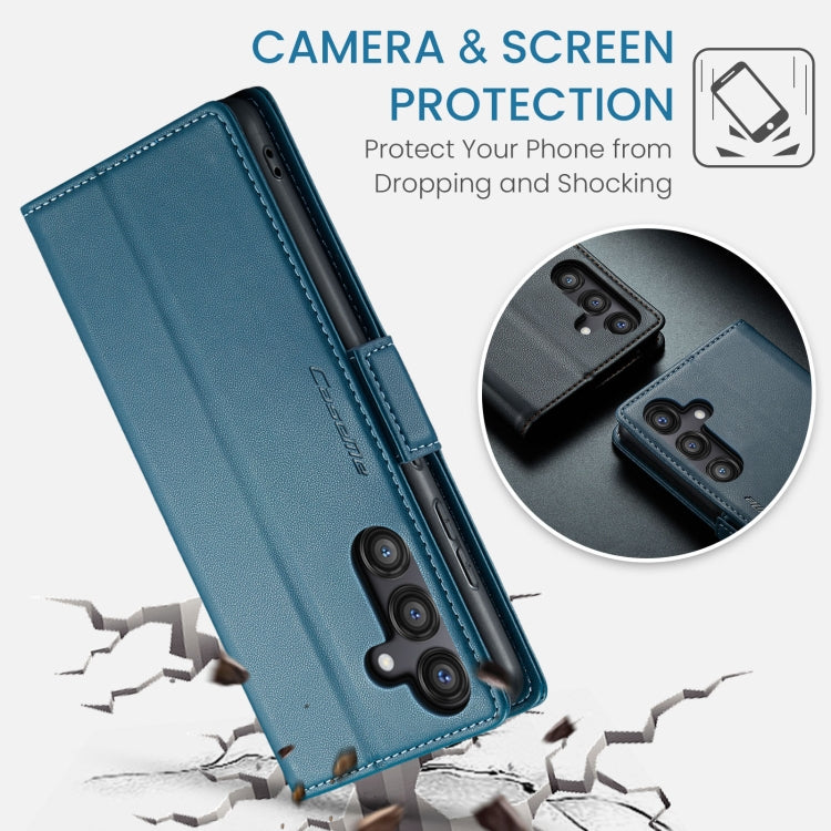 For Samsung Galaxy S24 FE 5G CaseMe 023 Butterfly Buckle Litchi Texture RFID Anti-theft Leather Phone Case(Blue) - free shipping - PMC Jewellery - Order now!