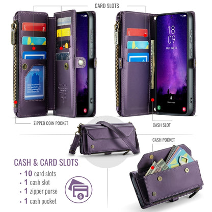 For Samsung Galaxy S24 FE 5G CaseMe C36 Card Slots Zipper Wallet RFID Anti-theft Leather Phone Case(Purple) - Galaxy S24 FE 5G Cases by CaseMe | Online Shopping South Africa | PMC Jewellery | Buy Now Pay Later Mobicred