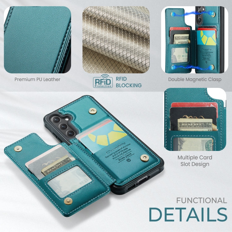 For Samsung Galaxy S24 FE 5G CaseMe C22 Card Slots Holder RFID Anti-theft Phone Case(Green) - free shipping - PMC Jewellery - Order now!