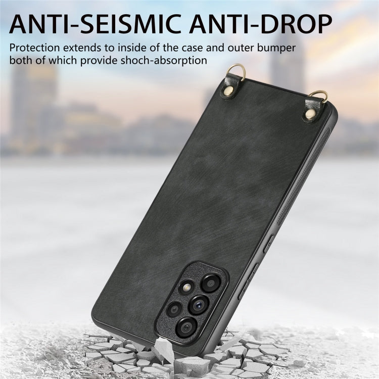For Samsung Galaxy S25 Ultra 5G Vintage Leather PC Back Cover Phone Case with Crossbody Strap(Black) - Galaxy S25 Ultra 5G Cases by PMC Jewellery | Online Shopping South Africa | PMC Jewellery | Buy Now Pay Later Mobicred