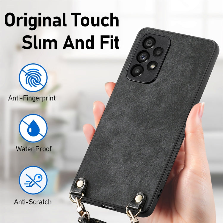 For Samsung Galaxy S25 Ultra 5G Vintage Leather PC Back Cover Phone Case with Crossbody Strap(Black) - Galaxy S25 Ultra 5G Cases by PMC Jewellery | Online Shopping South Africa | PMC Jewellery | Buy Now Pay Later Mobicred
