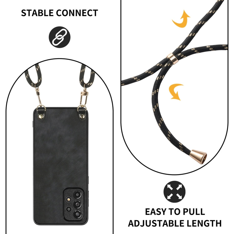 For Samsung Galaxy S25 Ultra 5G Vintage Leather PC Back Cover Phone Case with Crossbody Strap(Black) - Galaxy S25 Ultra 5G Cases by PMC Jewellery | Online Shopping South Africa | PMC Jewellery | Buy Now Pay Later Mobicred