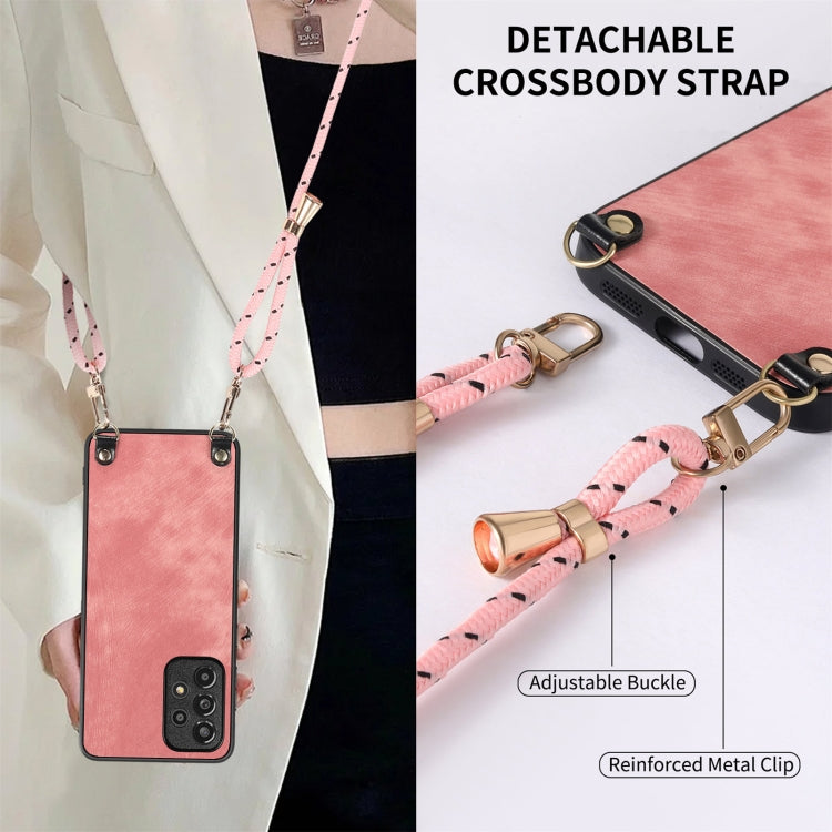For Samsung Galaxy S25 Ultra 5G Vintage Leather PC Back Cover Phone Case with Crossbody Strap(Pink) - Galaxy S25 Ultra 5G Cases by PMC Jewellery | Online Shopping South Africa | PMC Jewellery | Buy Now Pay Later Mobicred