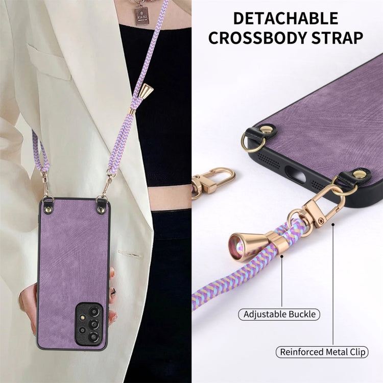 For Samsung Galaxy S25 Ultra 5G Vintage Leather PC Back Cover Phone Case with Crossbody Strap(Purple) - Galaxy S25 Ultra 5G Cases by PMC Jewellery | Online Shopping South Africa | PMC Jewellery | Buy Now Pay Later Mobicred