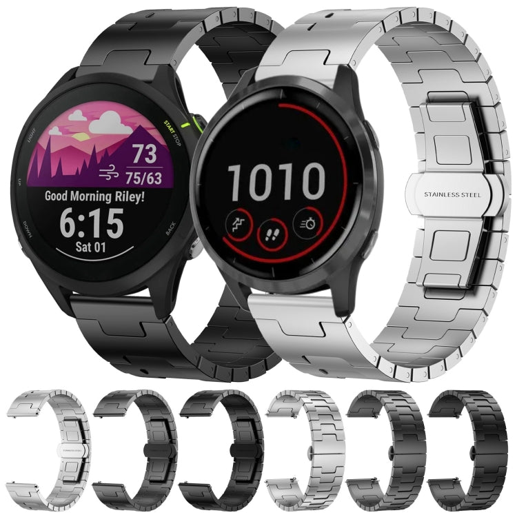 For Garmin Forerunner 265 Titanium Alloy 22mm Metal Watch Band(Silver) - Watch Bands by PMc TechLife | Online Shopping South Africa | PMc TechLife | Buy Now Pay Later Mobicred