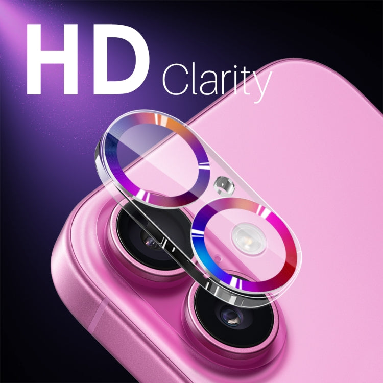 For iPhone 16 / 16 Plus NORTHJO Camera Lens Protector CD Veins 3D Tempered Glass Film(Colorful) - iPhone 16 Plus Tempered Glass by NORTHJO | Online Shopping South Africa | PMC Jewellery | Buy Now Pay Later Mobicred