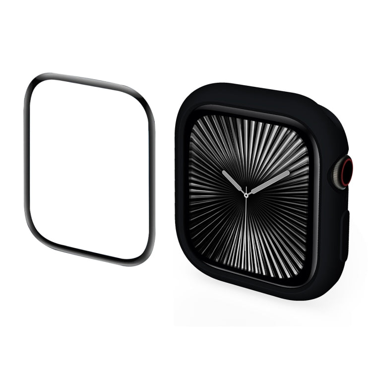 For Apple Watch Series 10 46mm ENKAY Hat-Prince 2 in 1 Candy Color TPU Watch Case with Full Coverage PMMA Soft Film(Black) - free shipping - PMc TechLife - Order now!
