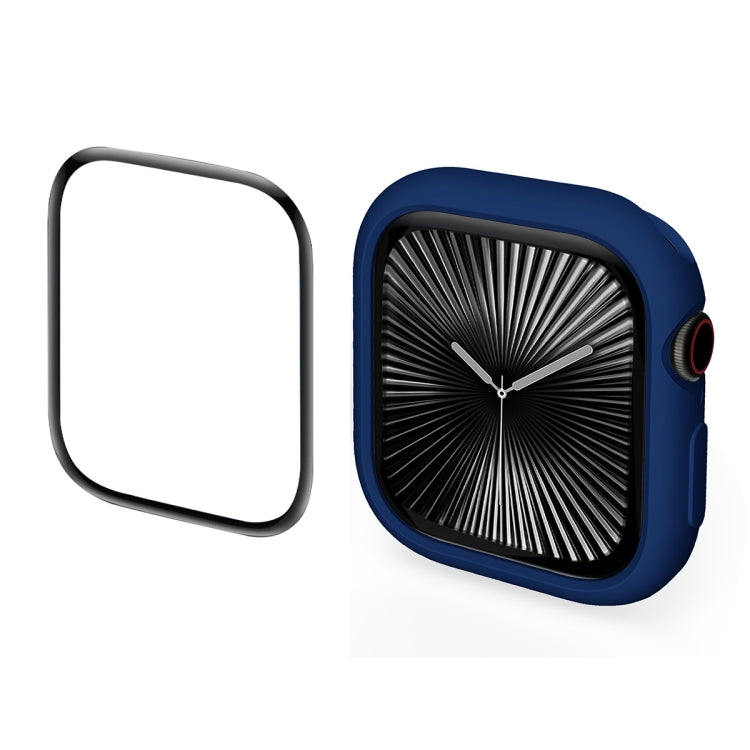 For Apple Watch Series 10 46mm ENKAY Hat-Prince 2 in 1 Candy Color TPU Watch Case with Full Coverage PMMA Soft Film(Dark Blue) - free shipping - PMc TechLife - Order now!