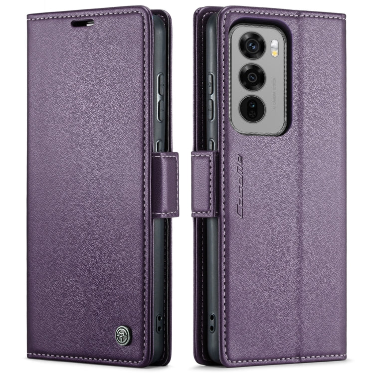 For OPPO Reno12 5G Global CaseMe 023 Butterfly Buckle Litchi Texture RFID Anti-theft Leather Phone Case(Purple) - Reno12 Cases by CaseMe | Online Shopping South Africa | PMC Jewellery | Buy Now Pay Later Mobicred