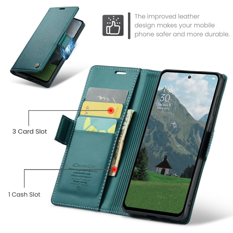 For OPPO Reno12 F /12 FS 5G CaseMe 023 Butterfly Buckle Litchi Texture RFID Anti-theft Leather Phone Case(Green) - Reno12 F Cases by CaseMe | Online Shopping South Africa | PMC Jewellery | Buy Now Pay Later Mobicred