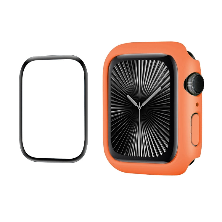 For Apple Watch Series 10 46mm ENKAY Hat-Prince 2 in 1 Solid Color PC Watch Case with Full Coverage PMMA Soft Film(Orange) - free shipping - PMc TechLife - Order now!