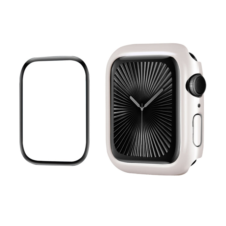 For Apple Watch Series 10 46mm ENKAY Hat-Prince 2 in 1 Solid Color PC Watch Case with Full Coverage PMMA Soft Film(Silver) - free shipping - PMc TechLife - Order now!