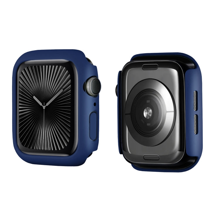 For Apple Watch Series 10 42mm ENKAY Hat-Prince 2 in 1 Solid Color PC Watch Case with Full Coverage PMMA Soft Film(Dark Blue) - free shipping - PMc TechLife - Order now!