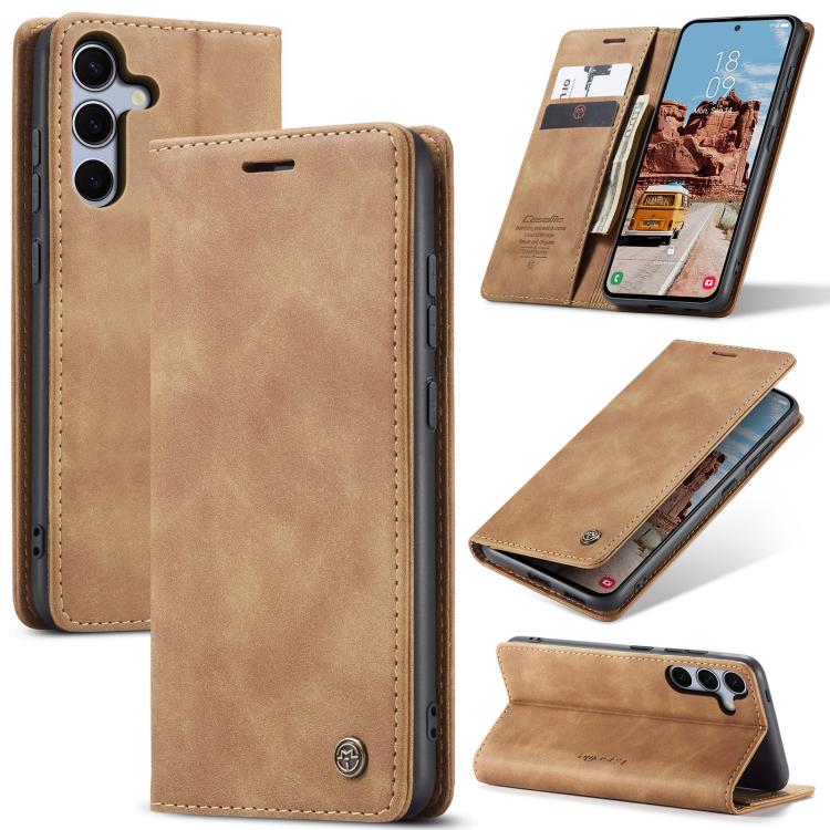 For Samsung Galaxy S25+ 5G CaseMe 013 Multifunctional Horizontal Flip Leather Phone Case(Brown) - Galaxy S25+ 5G Cases by CaseMe | Online Shopping South Africa | PMC Jewellery | Buy Now Pay Later Mobicred