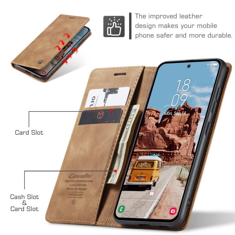 For Samsung Galaxy S25+ 5G CaseMe 013 Multifunctional Horizontal Flip Leather Phone Case(Brown) - Galaxy S25+ 5G Cases by CaseMe | Online Shopping South Africa | PMC Jewellery | Buy Now Pay Later Mobicred