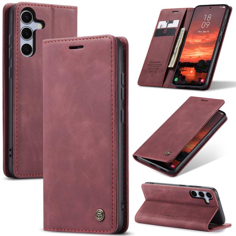 For Samsung Galaxy S25+ 5G CaseMe 013 Multifunctional Horizontal Flip Leather Phone Case(Red) - Galaxy S25+ 5G Cases by CaseMe | Online Shopping South Africa | PMC Jewellery | Buy Now Pay Later Mobicred