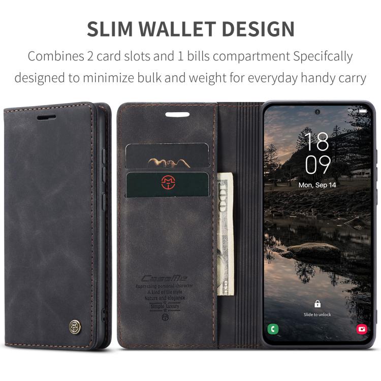 For Samsung Galaxy S25+ 5G CaseMe 013 Multifunctional Horizontal Flip Leather Phone Case(Black) - Galaxy S25+ 5G Cases by CaseMe | Online Shopping South Africa | PMC Jewellery | Buy Now Pay Later Mobicred