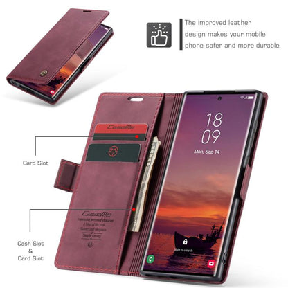 For Samsung Galaxy S25 Ultra 5G CaseMe 013 Multifunctional Horizontal Flip Leather Phone Case(Red) - Galaxy S25 Ultra 5G Cases by CaseMe | Online Shopping South Africa | PMC Jewellery | Buy Now Pay Later Mobicred