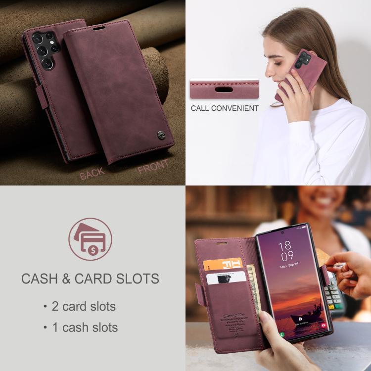 For Samsung Galaxy S25 Ultra 5G CaseMe 013 Multifunctional Horizontal Flip Leather Phone Case(Red) - free shipping - PMC Jewellery - Order now!