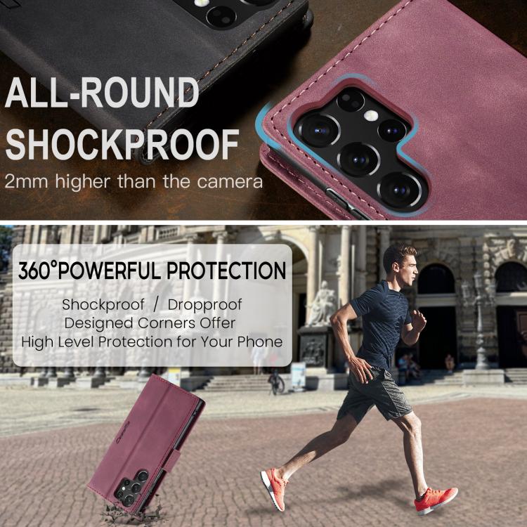 For Samsung Galaxy S25 Ultra 5G CaseMe 013 Multifunctional Horizontal Flip Leather Phone Case(Red) - free shipping - PMC Jewellery - Order now!