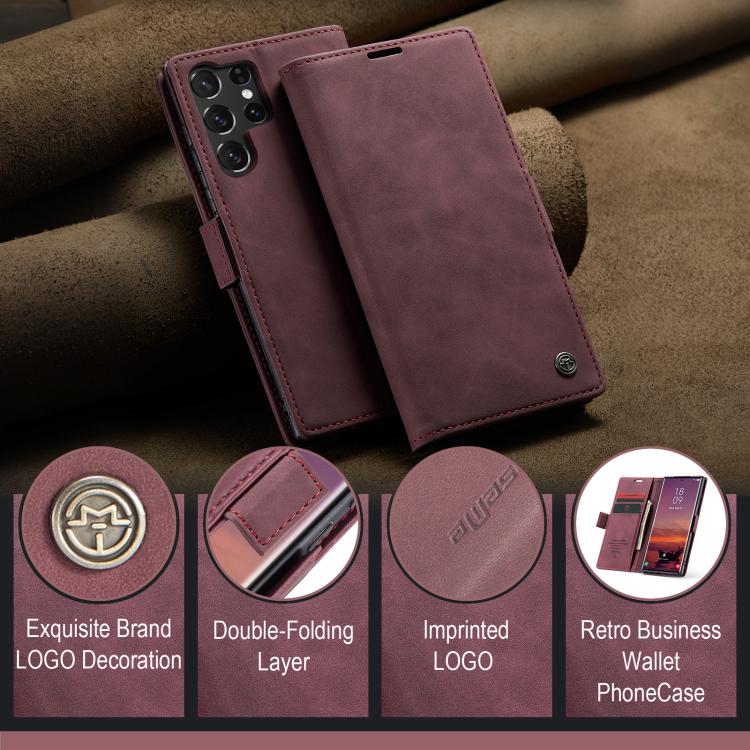 For Samsung Galaxy S25 Ultra 5G CaseMe 013 Multifunctional Horizontal Flip Leather Phone Case(Red) - free shipping - PMC Jewellery - Order now!