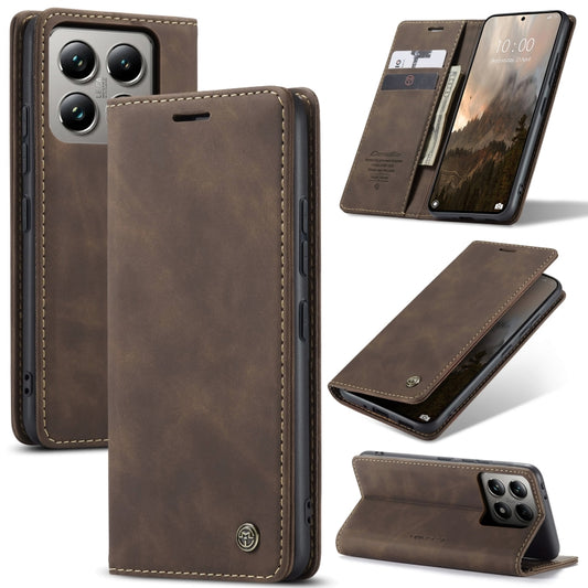 For Xiaomi 14T Pro CaseMe 013 Multifunctional Horizontal Flip Leather Phone Case(Coffee) - 14T Pro Cases by CaseMe | Online Shopping South Africa | PMC Jewellery | Buy Now Pay Later Mobicred