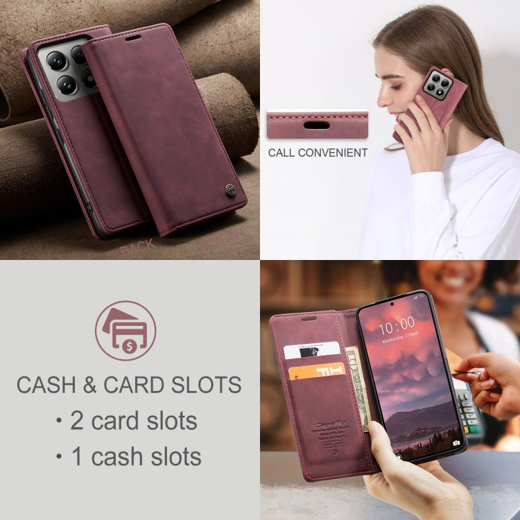 For Xiaomi 14T Pro CaseMe 013 Multifunctional Horizontal Flip Leather Phone Case(Red) - free shipping - PMC Jewellery - Order now!